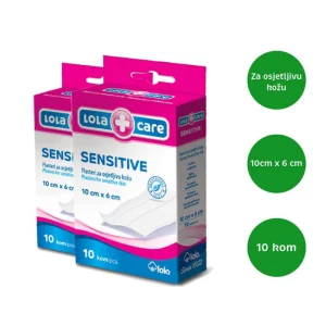 Lola Care sensitive flaster, 10 × 6 cm, bijeli