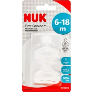 NUK sisač First Choice+ silikon, 2 kom, 6–18 mj., M
