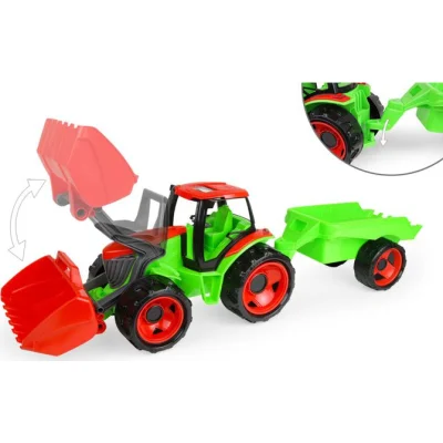 Lena giga traktor sa kašikom i prikolicom, 107 × 30 × 28 cm