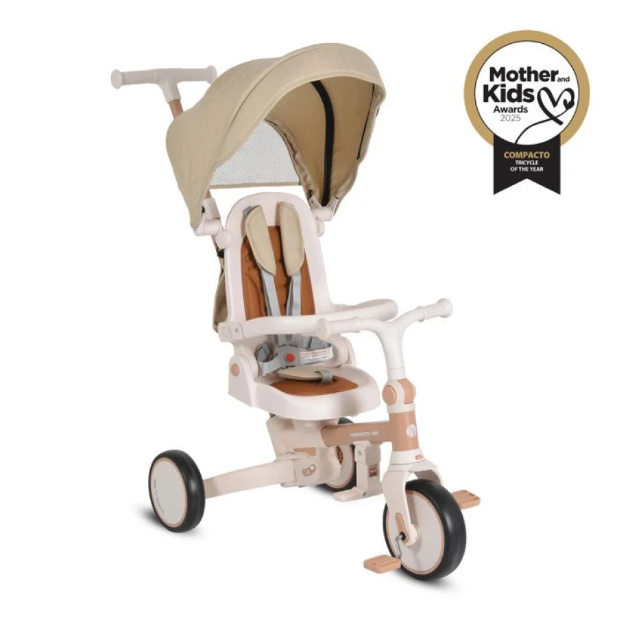 Byox tricikl compacto 4u1, bež