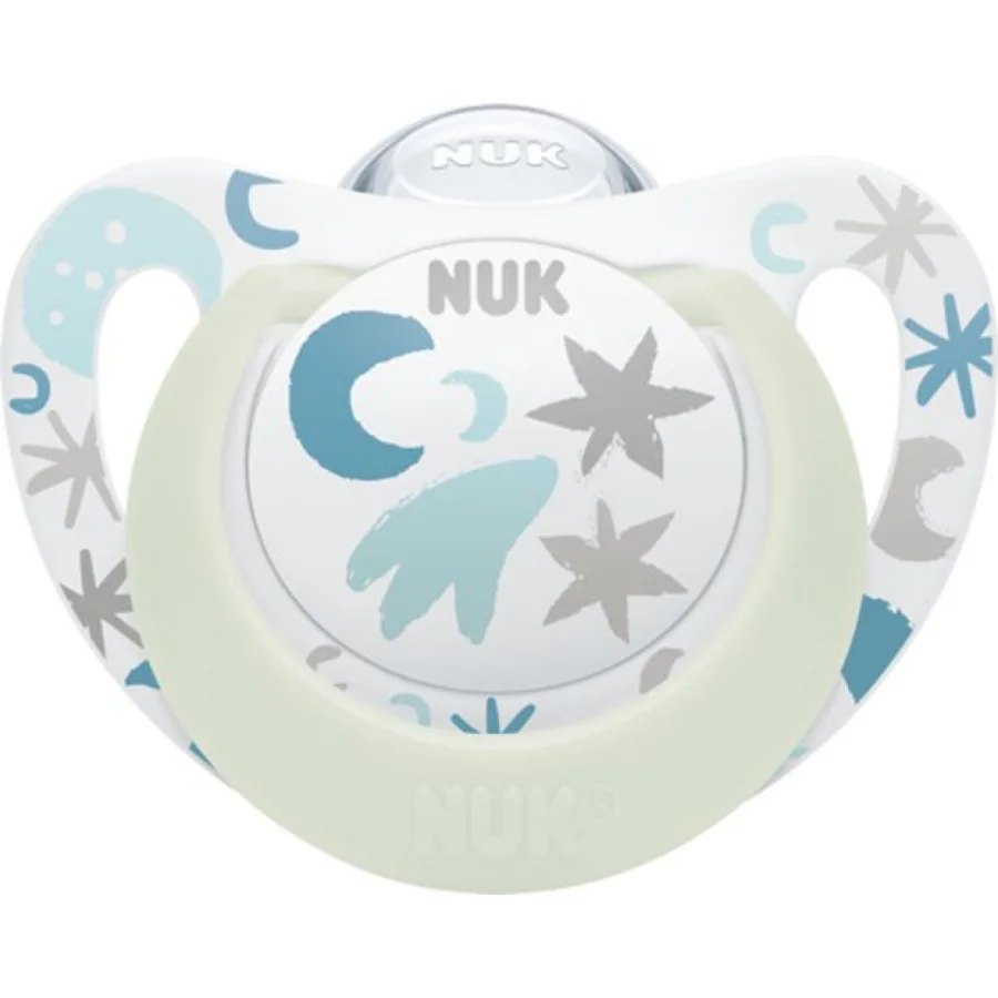 NUK duda Star Night sa kutijicom, 0–6 mj., sort, 6 kom