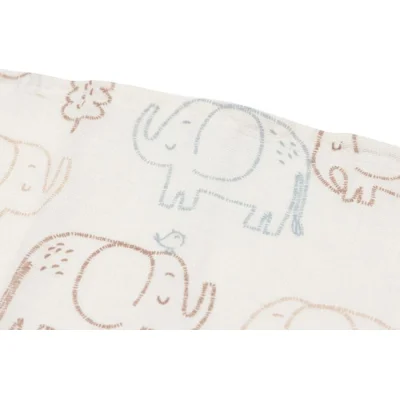Jollein muslin pelene elephant tales, 3 kom