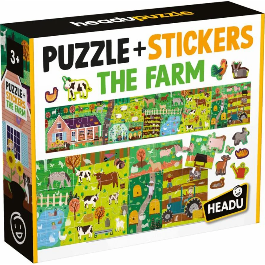 HEADU puzzle + naljepnice, farma
