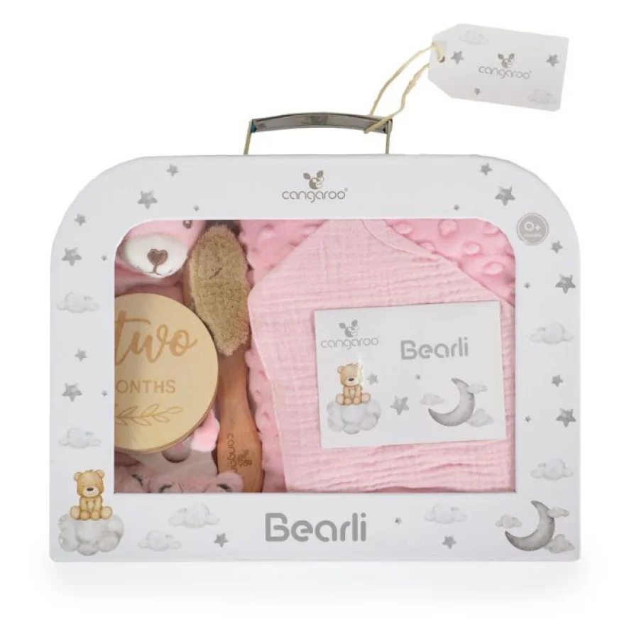 Cangaroo poklon set za bebu bearli, rozi