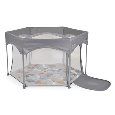 Cangaroo ogradica za igru ​​playbox, siva