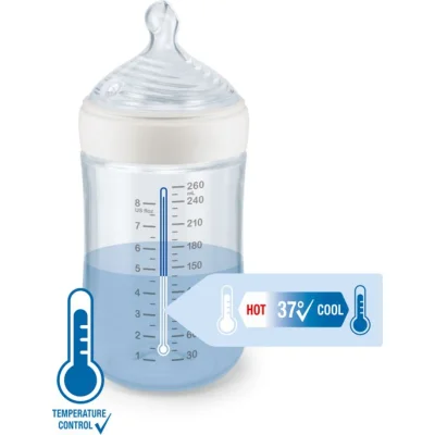 NUK for Nature bočica sa indikatorom temperature PP, 150 ml, bež