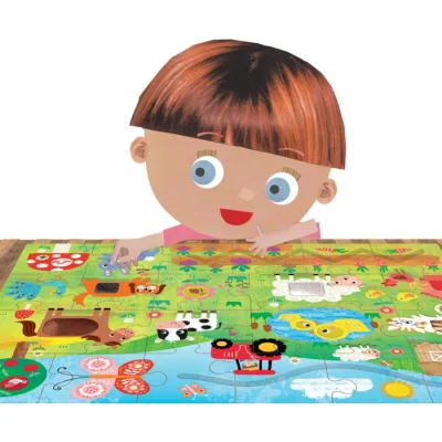 HEADU montessori taktilne puzzle, farma
