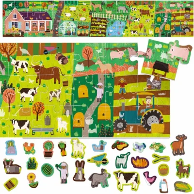HEADU puzzle + naljepnice, farma