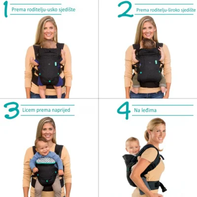 Infantino nosiljka flip advanced 4u1 leopard, crna