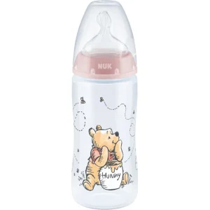 NUK bočica FC+ sa indikatorom temperature, 300 ml, Winnie the Pooh, roza