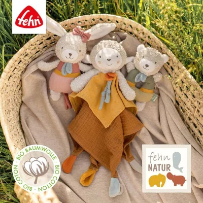Baby Fehn zvečka mekani prsten, medo fehnnatur
