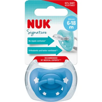 NUK duda Signature sa kutijicom, sort, 6 kom, 18–36 mj.