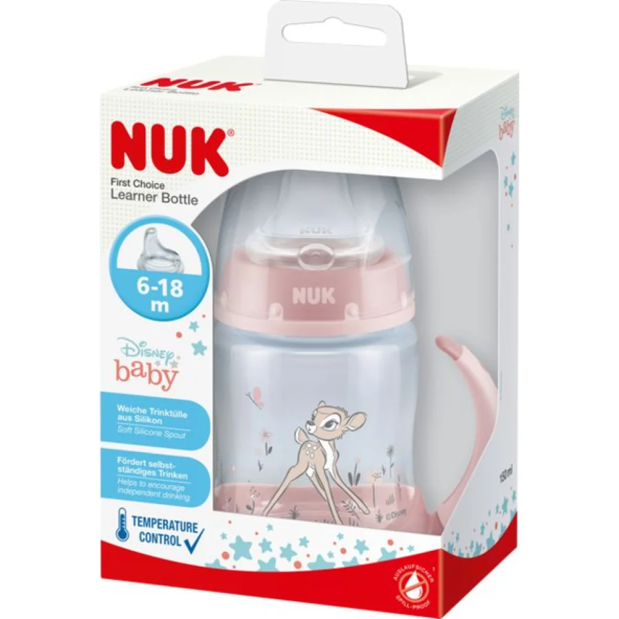 NUK boca za učiti piti Bambi sa indikatorom temperature, 150 ml