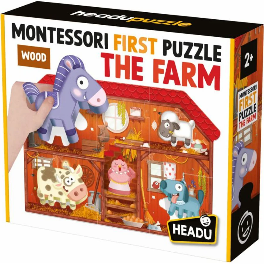 HEADU montessori prve puzzle, farma