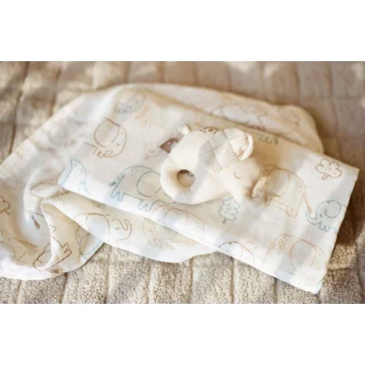 Jollein muslin pelene elephant tales, 3 kom