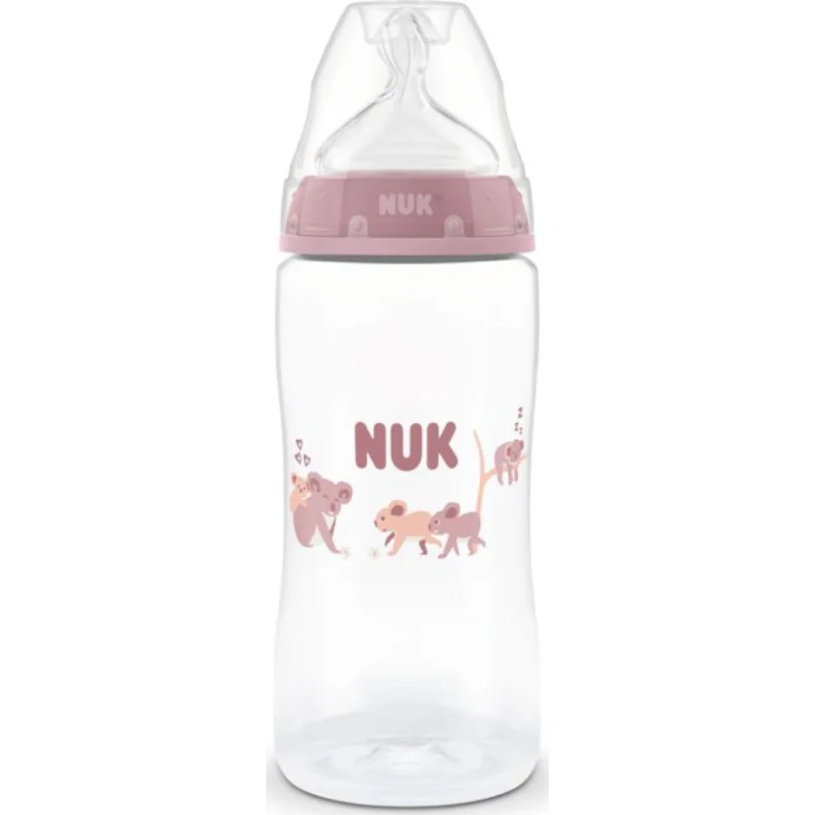 NUK boca First Choice s indikatorom temperature, 300 ml, roza