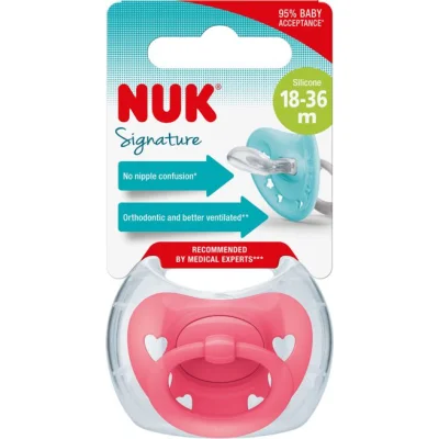 NUK duda Signature sa kutijicom, sort, 6 kom, 6–18 mj.