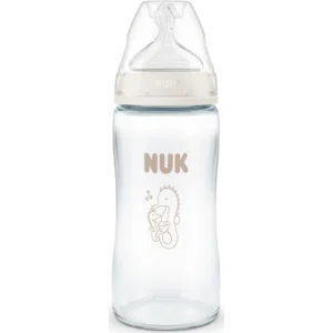 NUK boca First Choice s indikatorom temperature, 240 ml, staklo