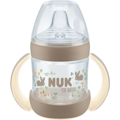 NUK for Nature boca za učiti piti sa indikatorom temperature, 150 ml, bež