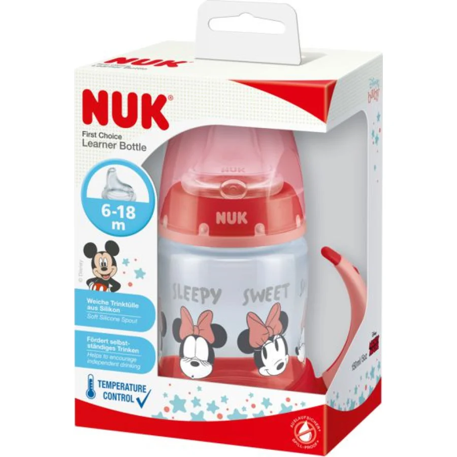 NUK boca za učiti piti Minnie Mouse sa indikatorom temperature, 150 ml