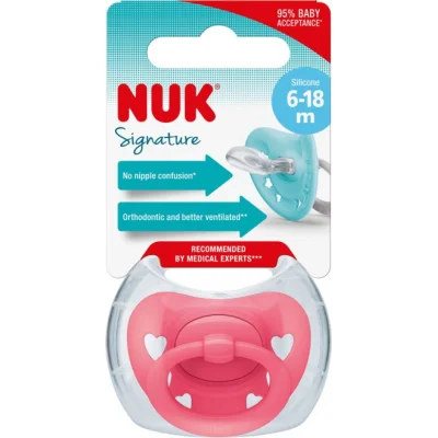 NUK duda Signature sa kutijicom, sort, 6 kom, 18–36 mj.