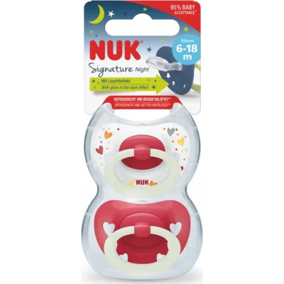 NUK duda Signature Night sa kutijicom, 2 kom, 18–36 mj.