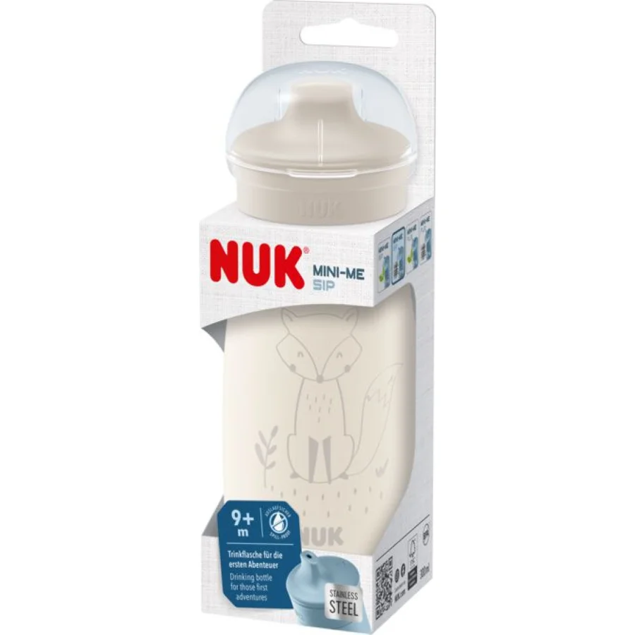 NUK Mini-Me Sip bočica od nehrđajućeg čelika, 300 ml, 9+m, bež