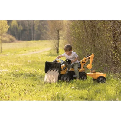 Smoby traktor s bagerom i utovarivačem, Builder Max s prikolicom na pedale