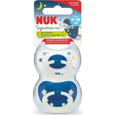 NUK duda Signature Night sa kutijicom, 2 kom, 18–36 mj.