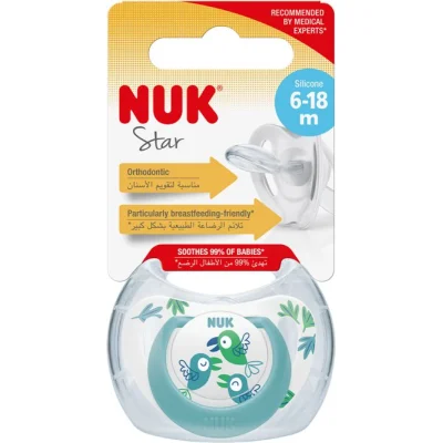 NUK duda Star sa kutijicom, sort, 6 kom, 6–18 mj.