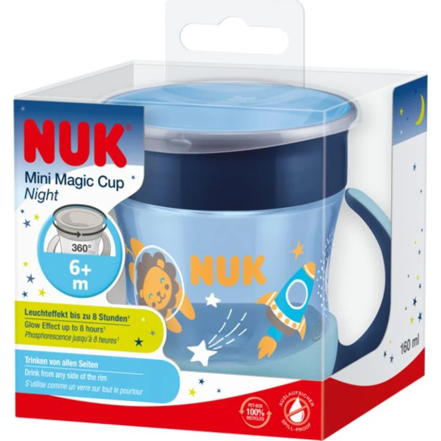 NUK mini magic cup, svijetli u mraku, plava