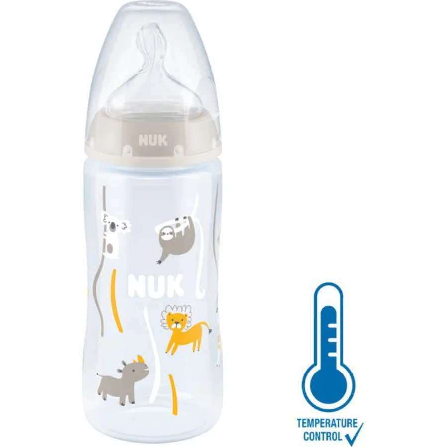 NUK bočica FC+ sa indikatorom temperature, 300 ml, neutral safari