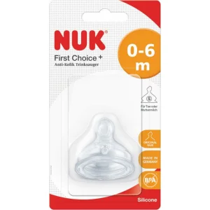 NUK sisač First Choice + silikon, 0 6 mj., mala rupica s