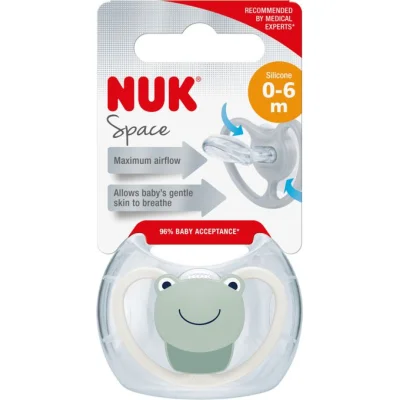 NUK duda Space sa kutijicom, sort, 6 kom, 0–6 mj.