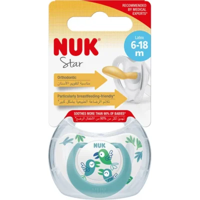 NUK duda Star sa kutijicom, sort, 6 kom, 6–18 mj.
