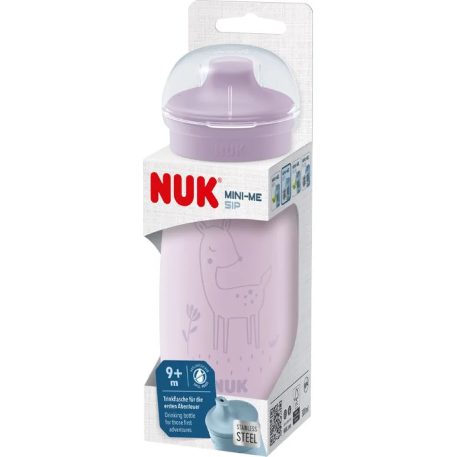 NUK Mini-Me Sip bočica od nehrđajućeg čelika, 300 ml, 9+m, lila