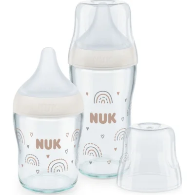 NUK Perfect Match bočica, 230 ml, 0+m, staklo, duga