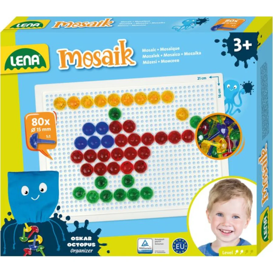 Lena mozaik prozirni kreativni set sa čavlićima, 15 mm, 80 kom