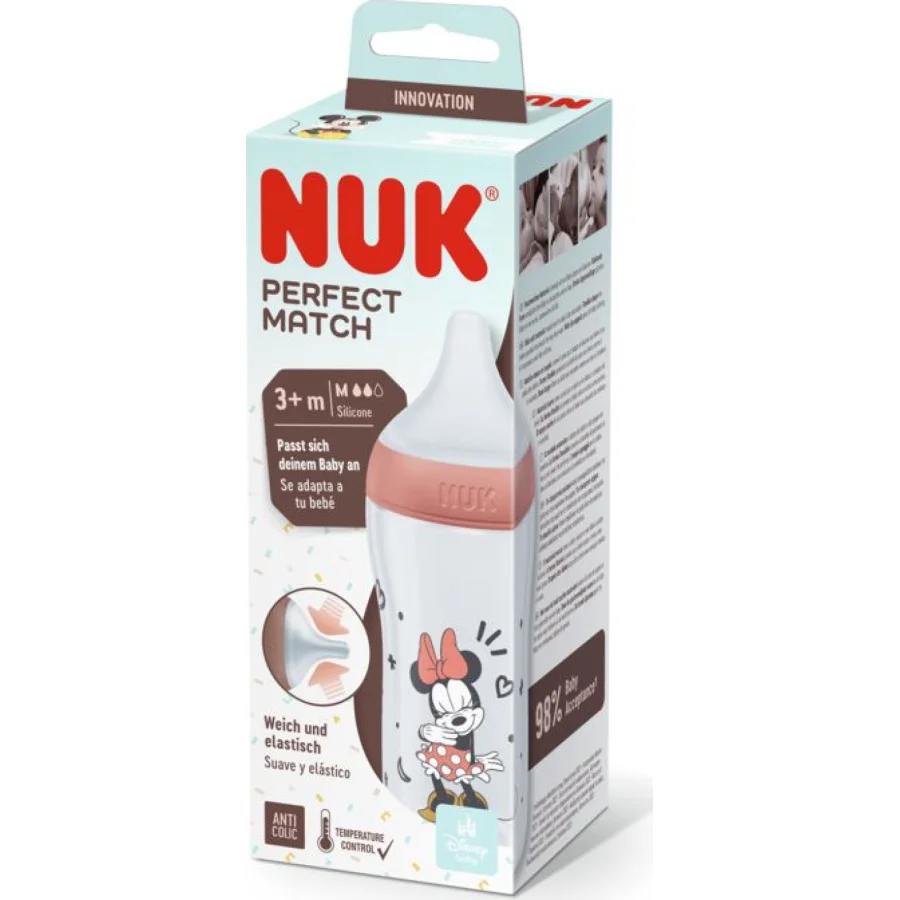 NUK Perfect Match bočica, 260 ml, 3+m, Minnie