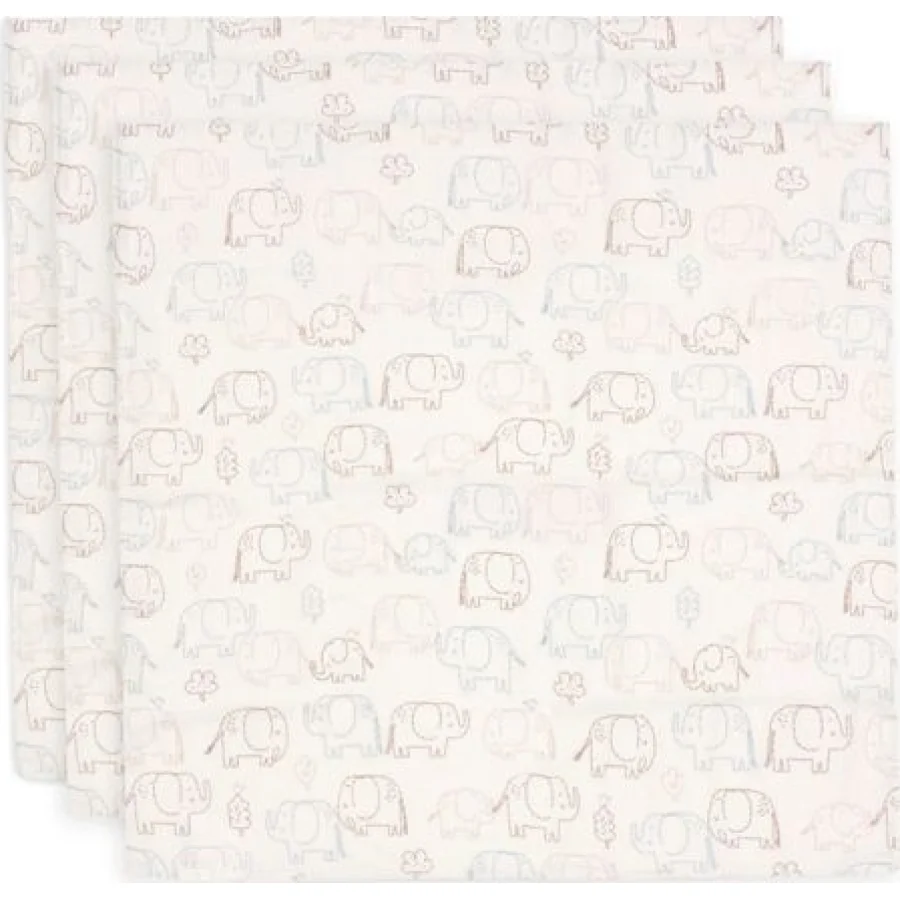 Jollein muslin pelene elephant tales, 3 kom