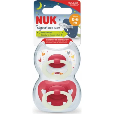 NUK duda Signature Night sa kutijicom, 2 kom, 18–36 mj.