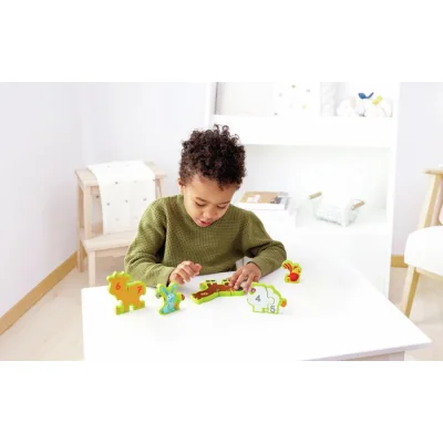Hape drvene puzzle, brojevi i domaće životinje