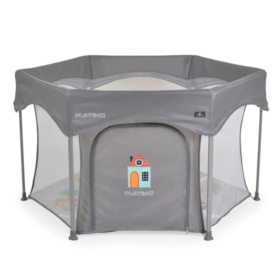 Cangaroo ogradica za igru ​​playbox, siva