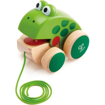 Hape drvena igračka na povlačenje, žaba